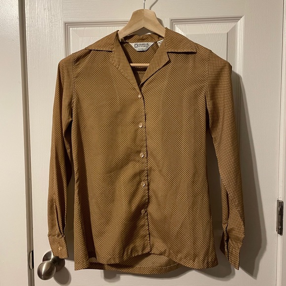 VTG Lou Ella Extendables poly blouse w/ bow sz 6/7 - Picture 1 of 12